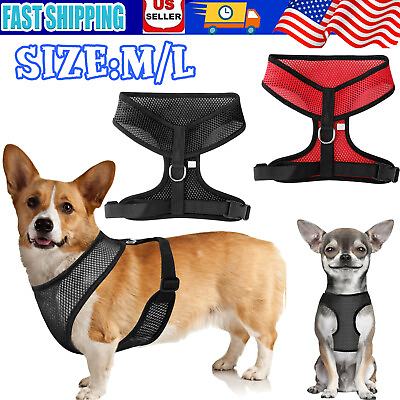 #ad Soft Pet Small Dog Harness Breathable Mesh Adjustable Puppy Cat Walking Vest M L $5.99