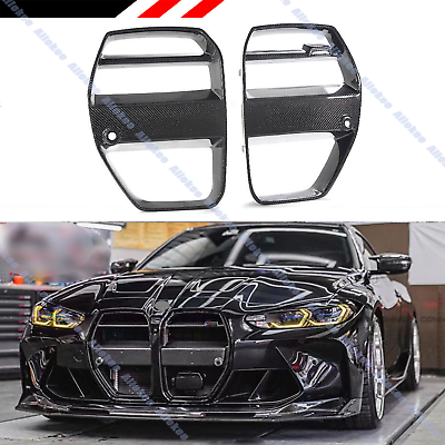 #ad REAL CARBON FIBER V STYLE NOSE GRILL GRILLE FOR BMW M3 G80 M4 G82 G83 2021 2023 $435.00