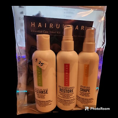 #ad HairUWear Essential Care Travel Kit Shampoo Conditioner Styling Spray 3.4 Oz $19.95