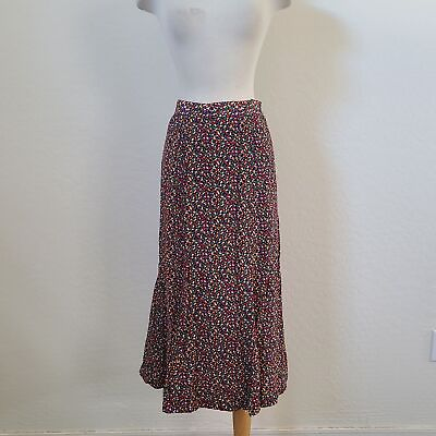 #ad Liz Claiborne Skirt High Waisted Small Multi Color Polka Dot Vintage 1990s 1980s $19.95