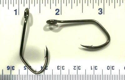 #ad 100 Matzuo 150010 Black Chrome Sickle Siwash Open Eye Fish Hooks size 2 0 $18.99