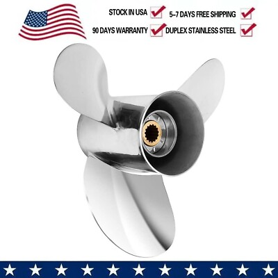 #ad OEM 13 1 4 x 17 Stainless Boat Propeller for Yamaha Engines 50 130HP 15ToothRH $259.00