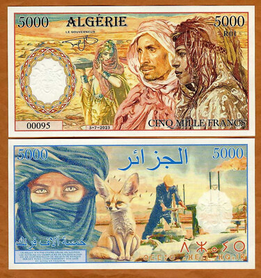 #ad Algeria 5000 Francs 2023 Fantasy Art Banknote $8.54