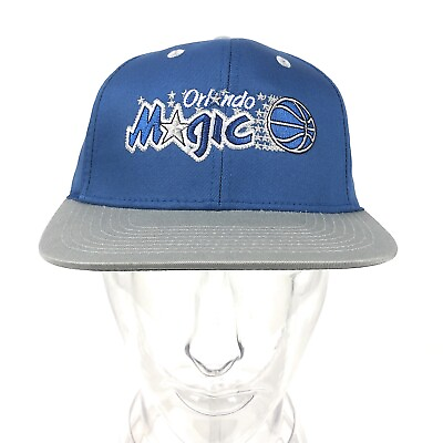 #ad Orlando Magic NBA Adidas Flat Brim Snapback Hat Cap Blue Gray Throwback Retro $9.31