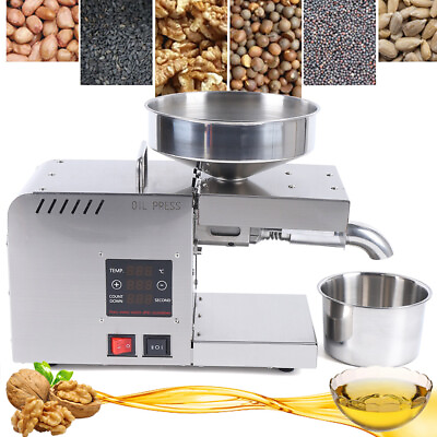 #ad 610W Automatic Cold Hot Oil Press Machine Extractor Stainless Steel $204.50