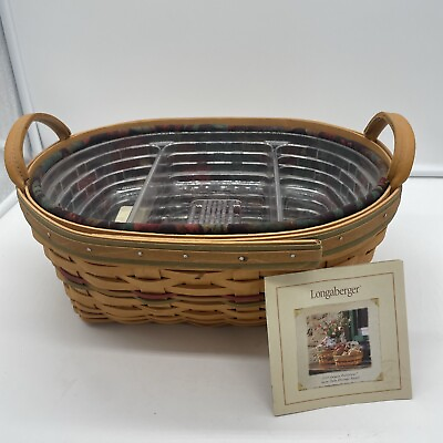 #ad Longaberger Large Autumn Reflections DAILY BLESSINGS BASKET Liner 2pc Protector $49.95