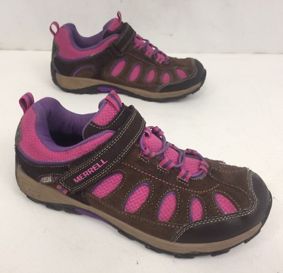 #ad Merrell Chameleon Hiking Shoes Sneakers Brown Pink Boys 5.5M Womens 7 In EUC $22.50