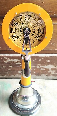 #ad Nautical LIVERPOOL 18 inch Yellow Ship Marine Engine Room Telegraph Decor $149.00