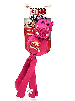 #ad KONG Wubba Friends Ballistic LARGE Hippo Squeaky Toss amp; Tug Dog Fetch Toy $16.89