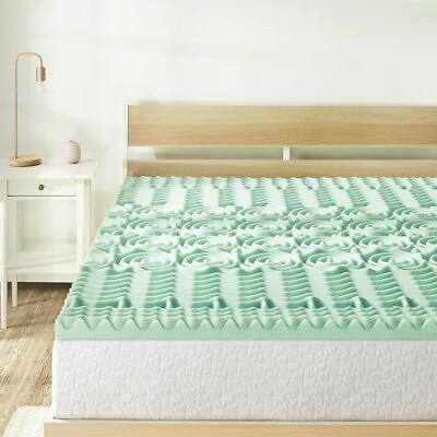 #ad 1.5quot; 5 Zone Breathable Memory Foam Mattress Topper with Aloe Infusion Twin $29.02