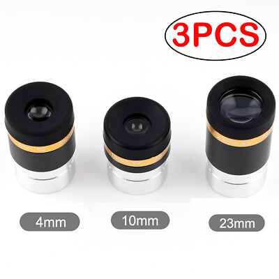#ad 3PC 4mm10mm23mm Aspheric Telescope Eyepiece 1.25inch 62° Ultra Wide Angle Lens $29.96