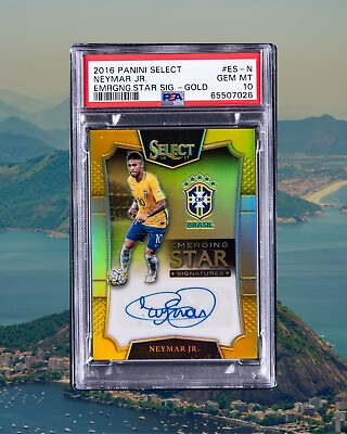 #ad PSA 10 2016 Select Neymar JR. Brazil Emerging Star GOLD Auto 10 PSA 10 POP 1 $1399.00