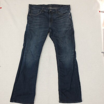 #ad Silver Jeans Mens 38x33 Zac Blue Dark Wash Straight Leg Stretch Denim $34.99