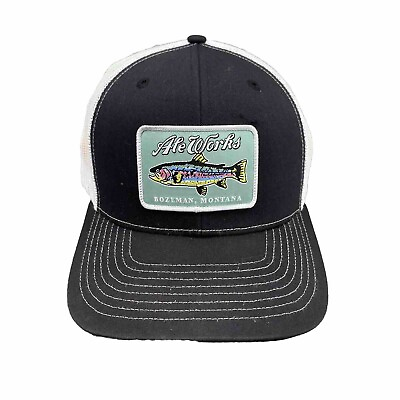 #ad Richardson Hat Cap Snap Back Black Ale Works Fishing Retro Trucker Patch Log Men $20.68