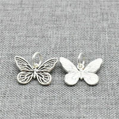 #ad 4pcs of 925 Sterling Silver Butterfly Charms with Great Details for Necklace AU $19.90