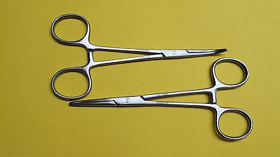 #ad 2 Each Kelly Hemostat Forceps Straight amp; Cvd 5.5in Surgical Dental Instruments $4.59
