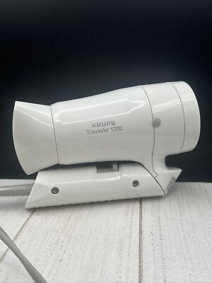 #ad Krups Traveler 1200 Hair Blower Dryer Hairstyling Travel Pocket Foldable White $19.99