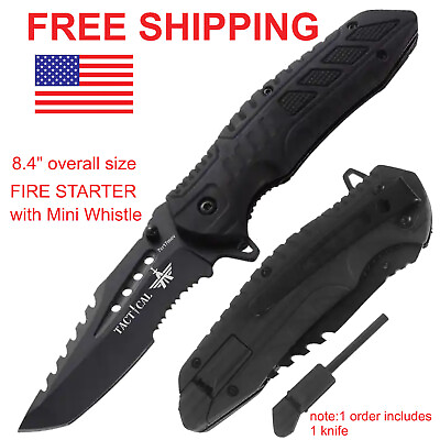 #ad Pocket Knife Tactical Spring Assisted Open Blade Folding knife hunting knives $13.95