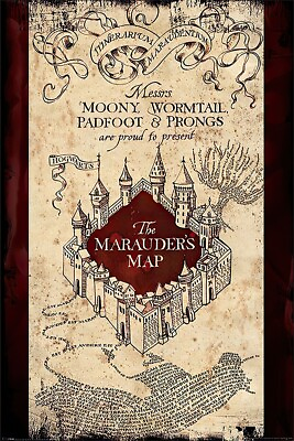 #ad Harry Potter Movie Poster Print The Marauder#x27;s Map Version 2 $12.99