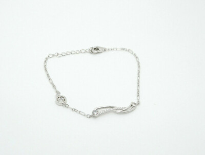 #ad NEW Sterling Silver CZ Link Bracelet 2.5g $20.00