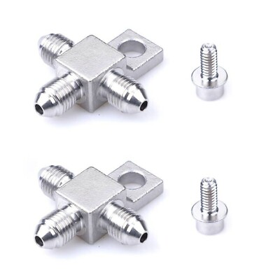 #ad 3AN AN 3 Stainless Steel JIC3 AN3 3 Way Male Brake Hose Fitting Tee Adapter 2Pcs $17.99