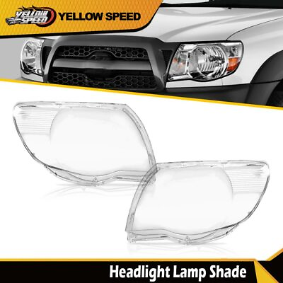 #ad Fit For 2005 2011 Toyota Tacoma Headlight Lens Cover Clear Replacement Pair $32.21