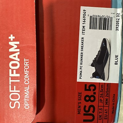 #ad NEW Puma Men#x27;s Blue PC Runner Sneaker Shoe Optimal Comfort Softfoam Size 8.5 $34.99