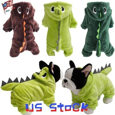 #ad Pets Cat Dog Hoodie Costume Coat Puppy Dinosaur Dragon Clothes Hooded Outfit $12.39