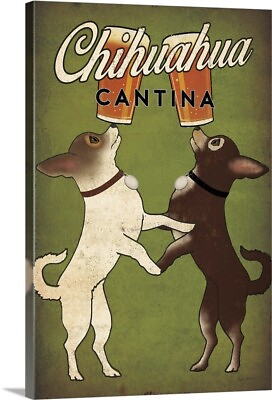 #ad Double Chihuahua Canvas Wall Art Print Dog Home Decor $49.99