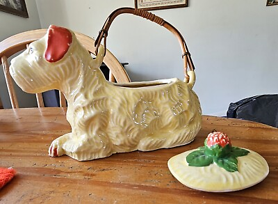 #ad Unique Vintage Porcelain Dog Teapot $145.00