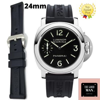 #ad New 24mm HQ Black Soft Rubber Diver Strap Watch Band for fits PANERAI 44mm case $29.95