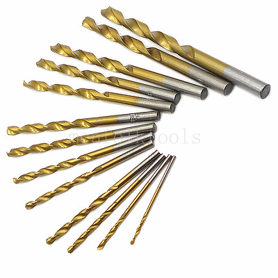 #ad 13pc HSS Titanium Coated Drill Bit Set 1.5 6.5mm Plastic Wood Metal Twist Drill AU $6.45