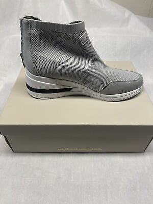 #ad Marc Fisher Women’s NWB Muscling Gray Fabric Ankle Boots Rear Zip Size 9M $22.95