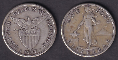 #ad 1 Peso 1907 S US Philippine United States of America Coin Sea Salvage #SS9 $34.00