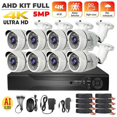 #ad 8CH H.265 5MP Lite DVR 1080P HD Outdoor CCTV Home Security Camera System Kit US $169.99