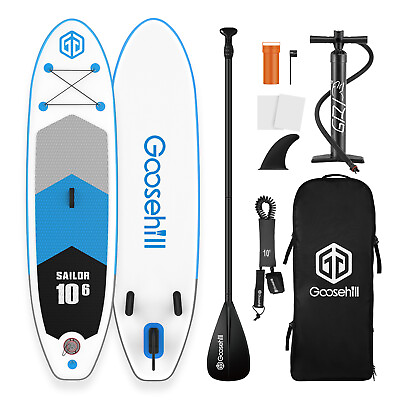 #ad GOOSEHILL Inflatable Stand Up Paddle Board Sup Surf Board with Paddle Accessory $158.99