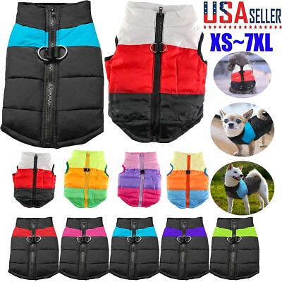 #ad Pet Vest Jacket Warm Puppy Dog Waterproof Clothes Small Large Winter Padded Coat $7.46