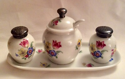 #ad Thomas Of Germany 3pc Spring Flower Condiment Set $27.50