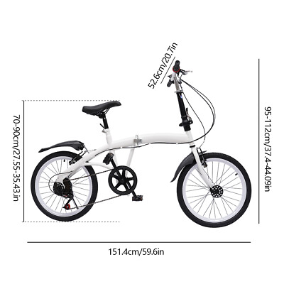#ad Folding Bikes For Adult Folding Bike For Adults 20quot; 6 speed whitebicycle bike $175.75