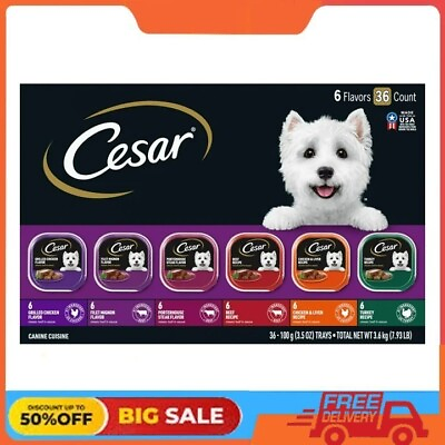 #ad Cesar Classic Loaf In Sauce Wet Dog Food Variety Pack 3.5 oz Trays 36 Pack $36.61
