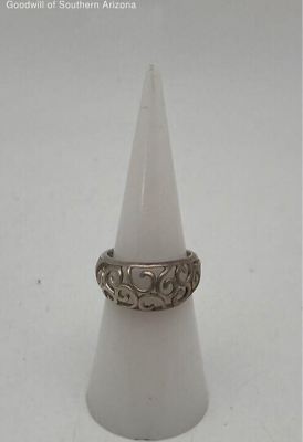 #ad Vintage Sterling Silver Ring Nevada Silver NV 925 Fancy Dome size 6 Fun $24.99