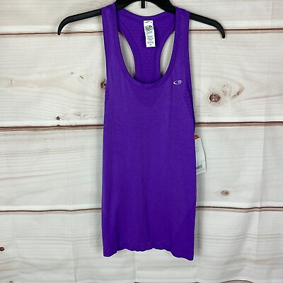 #ad C9 Champion Scoop Neck Racerback Tank Womens Small Purple Semi Fitted Top New $11.19