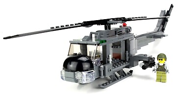 #ad Custom Army UH 1 Gunship Helicopter made with real LEGO® bricks Vietnam $122.99