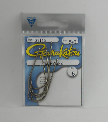 #ad Gamakatsu 01115 5 0 5Ct Bronze Worm Hooks $7.76
