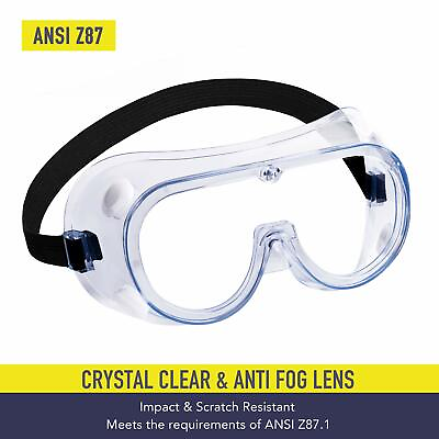 #ad Safety Goggles Over Glasses Lab Work Eye Protective Eyewear Clear Lens 1 Pair $5.95