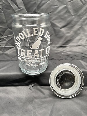 #ad Dog Treat Glass Jar Goodies Container Spoiled Got Treat Co. $15.00