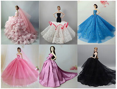 #ad Multiple Colors Princess Evening Wedding Dress 1 6 Clothes Accessorie 11.5quot; Doll $13.29