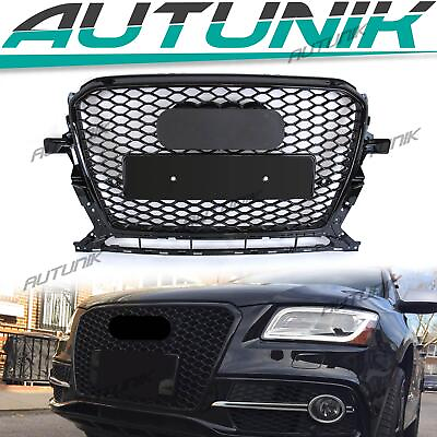#ad Fits 2013 2017 Audi Q5 Non Sline Front Honeycomb Grille Mesh Grille Glossy Black $198.99