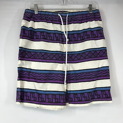#ad Vintage Fast Breakers Men#x27;s Medium Multicolor Drawstring Waist Shorts $21.24