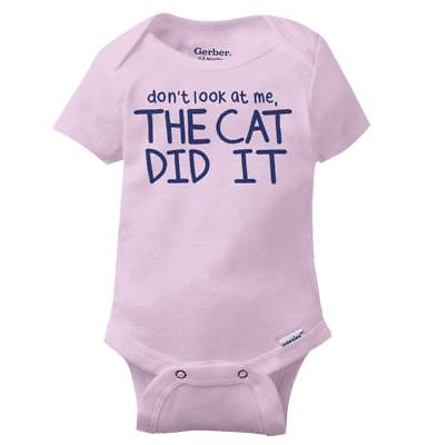 #ad Cat Did It Funny Pet Sibling Shower Gift Unisex Baby Infant Romper Newborn $14.99